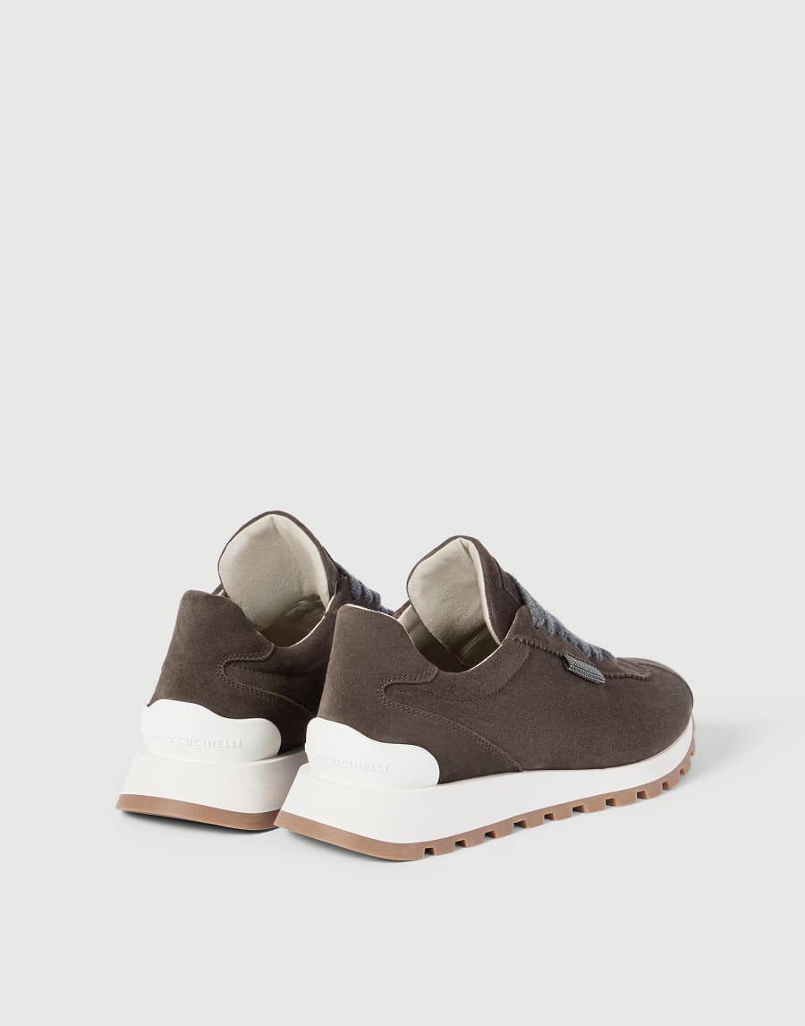 Chaussures de running en daim Marron Foncé Femme - Brunello Cucinelli