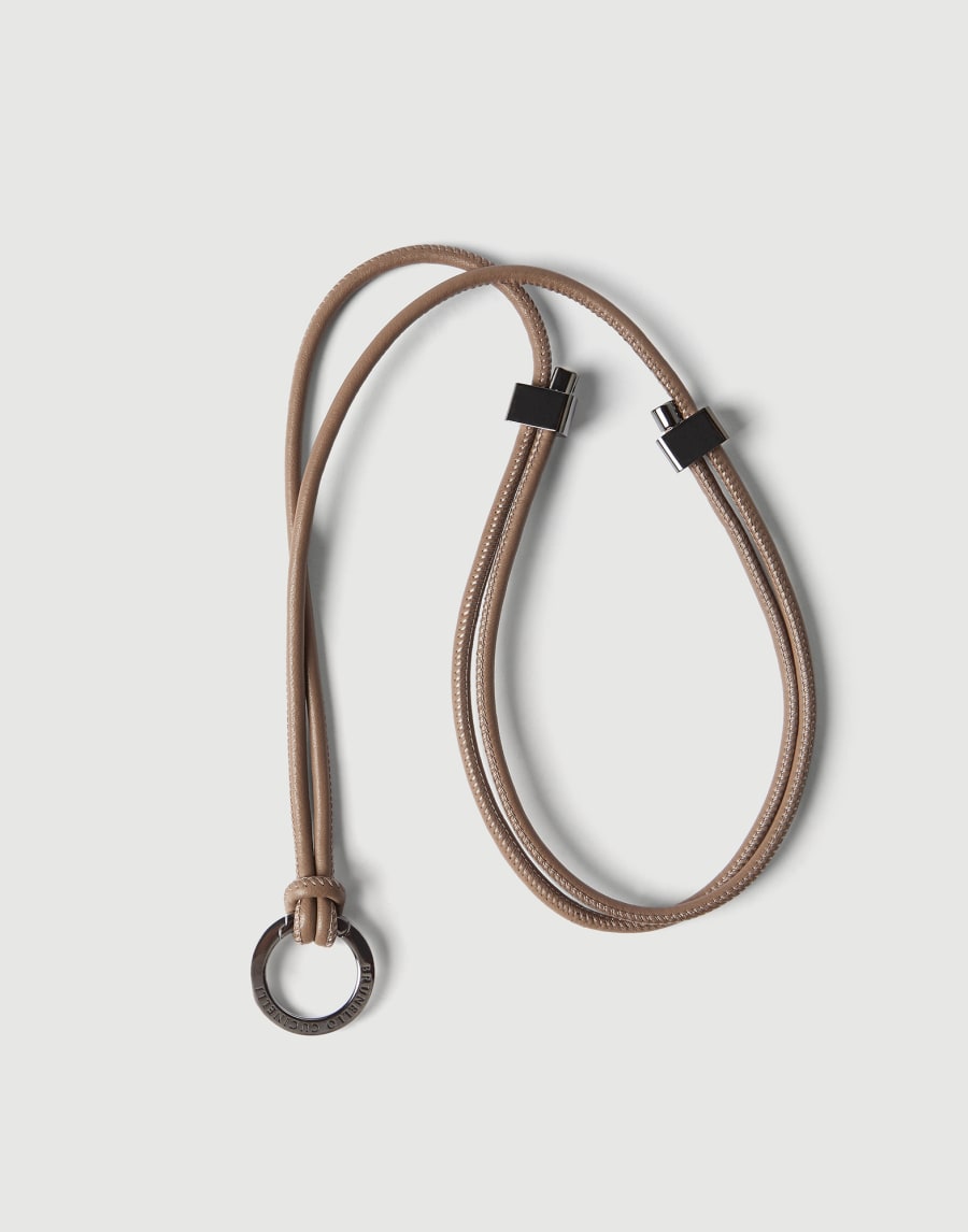 Brillenkette aus Kordel mit Monili Beige Damen - Brunello Cucinelli