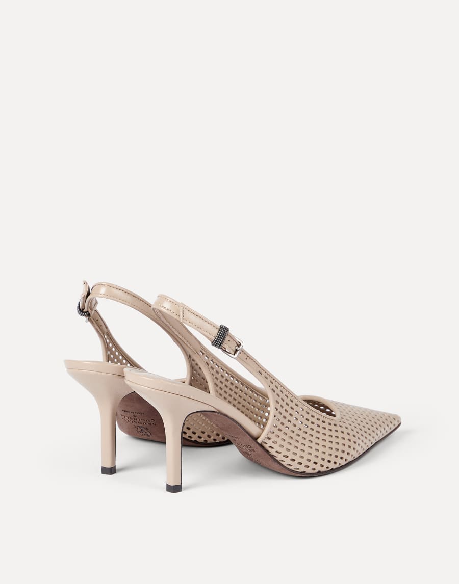 Slingbacks en cuir de veau Net Beige Clair Femme - Brunello Cucinelli
