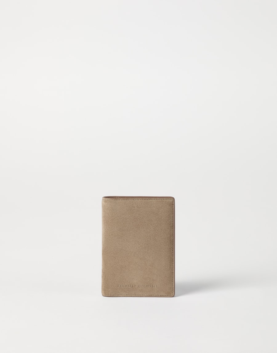 Funda para pasaporte en piel de ante Beige Mujer - Brunello Cucinelli