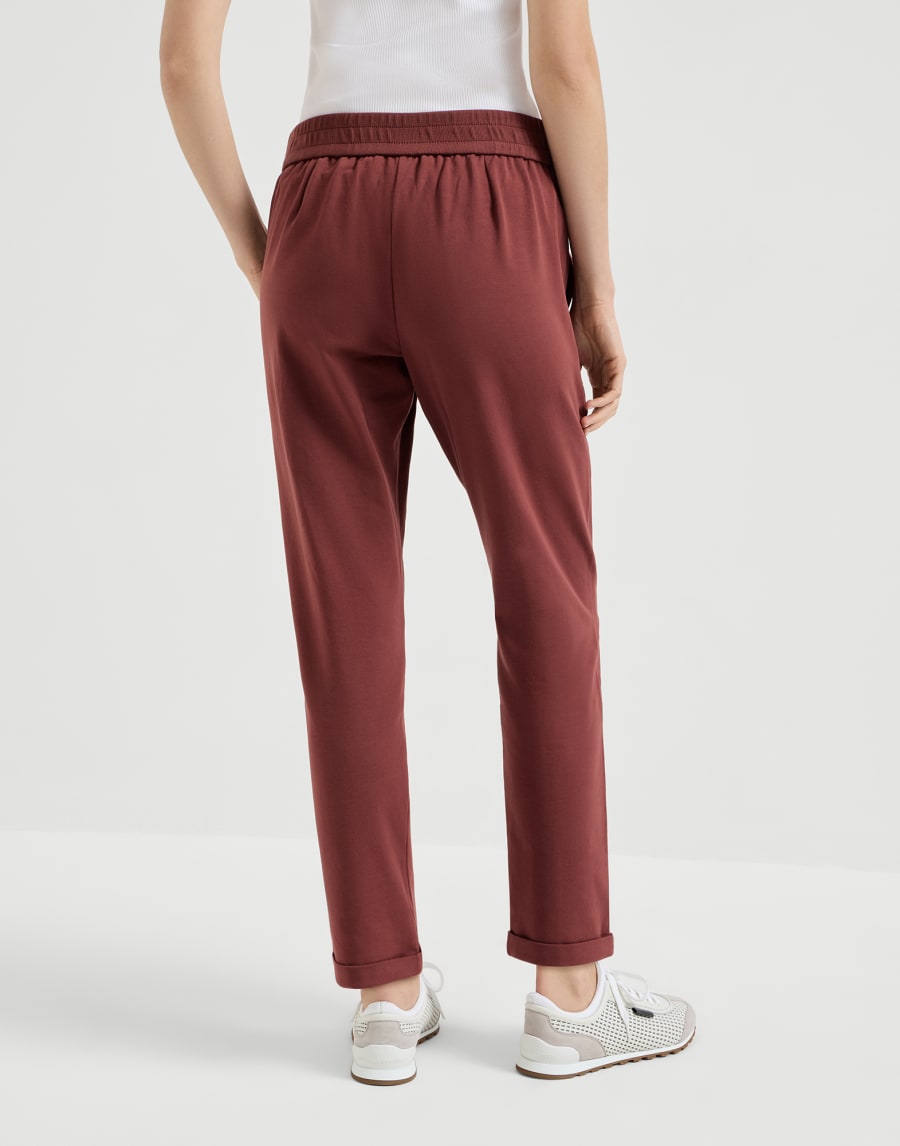 Pantalón Track con Monile Rojo Mujer - Brunello Cucinelli