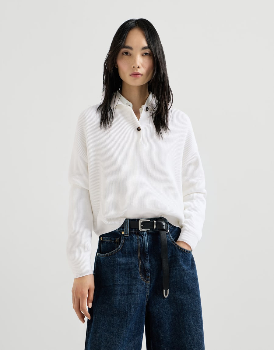 Jersey tipo polo Panamá Mujer - Brunello Cucinelli