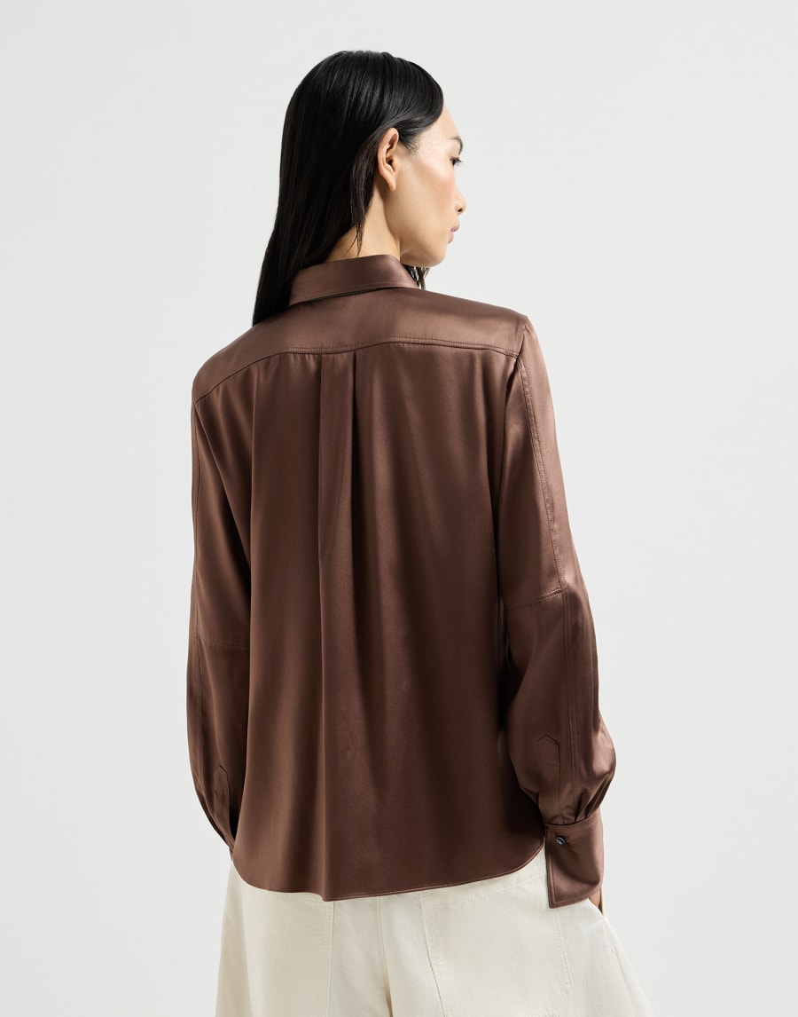 Satin shirt Cocoa Woman - Brunello Cucinelli