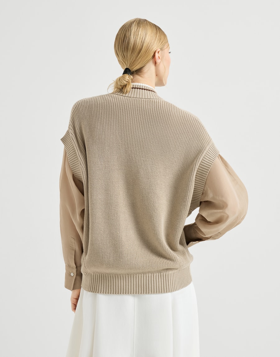 Cardigan en coton Beige Femme - Brunello Cucinelli