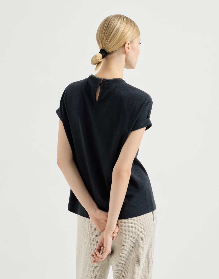 Camiseta con preciosas capas falsas Antracita Mujer - Brunello Cucinelli