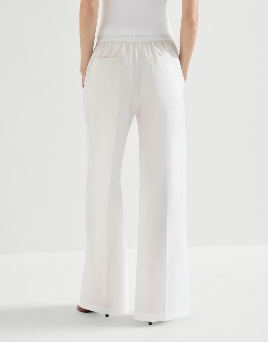Pantalón Loose Track Blanco Mujer - Brunello Cucinelli