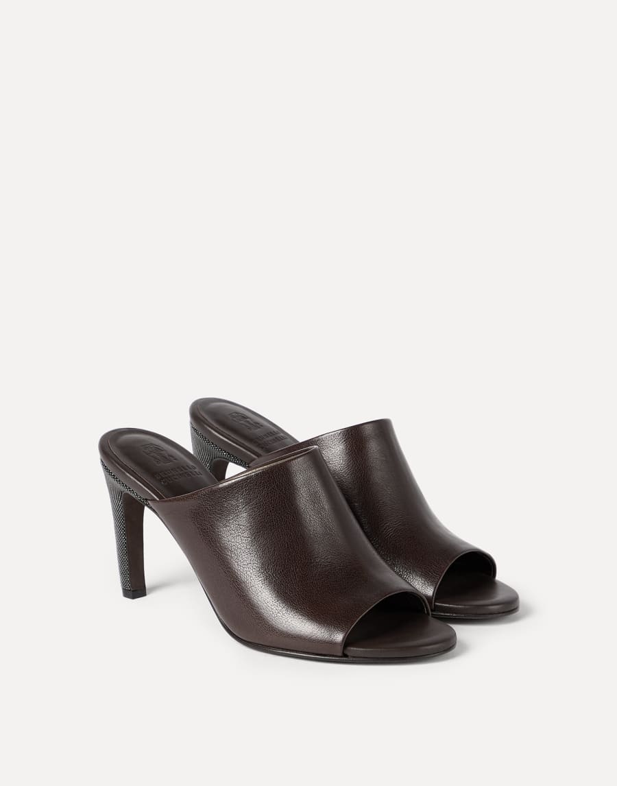 Mules en cuir Classic Brun Foncé Femme - Brunello Cucinelli