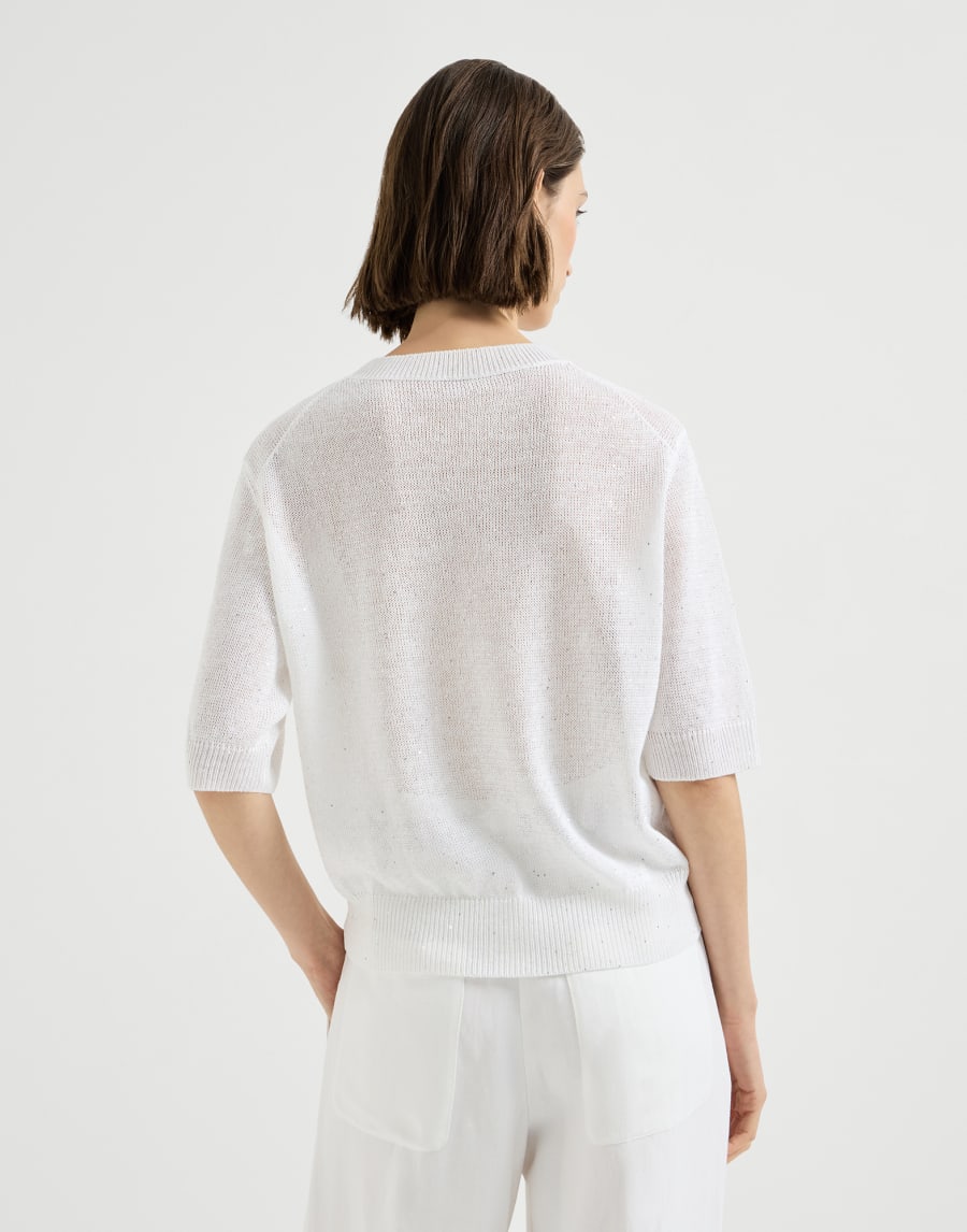 Linen and cotton sweater White Woman - Brunello Cucinelli
