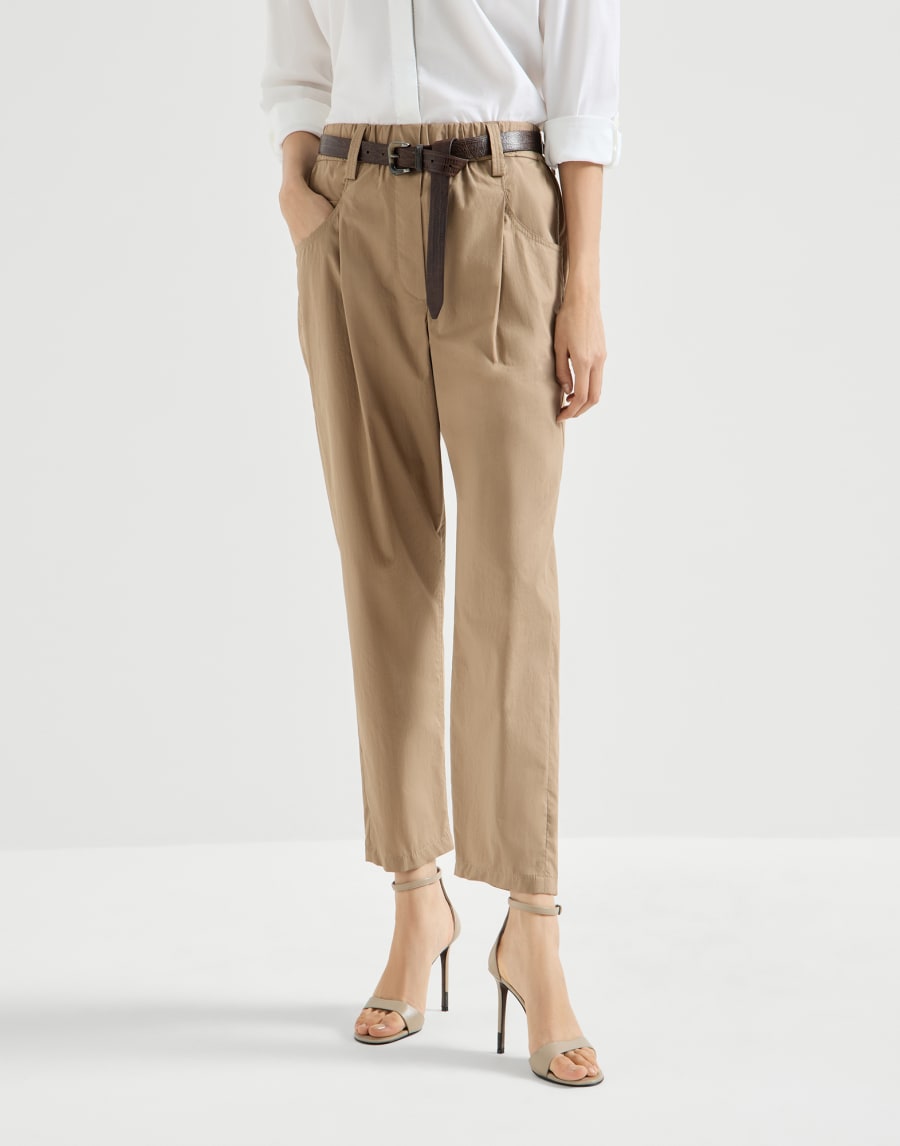 Five-pocket Track trousers Sand Woman - Brunello Cucinelli