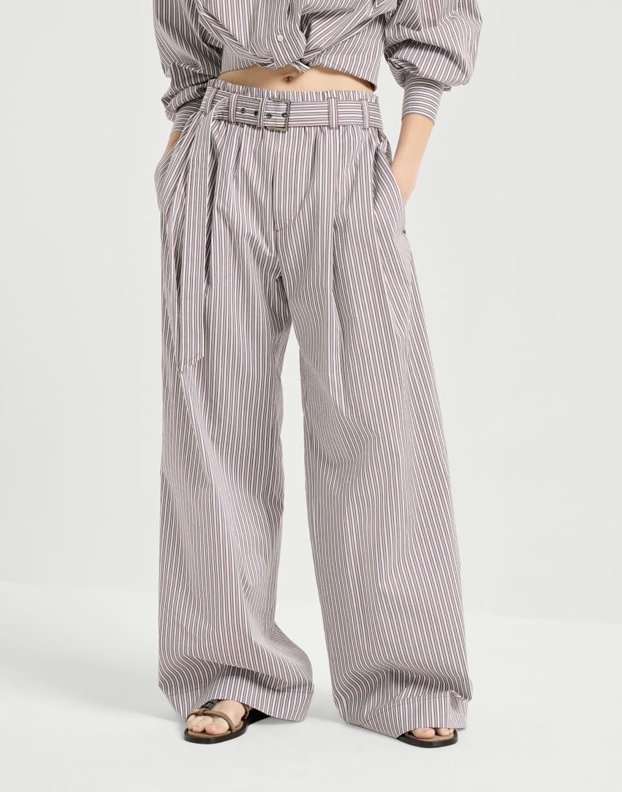 Pantalón Loose Track Burdeos Mujer - Brunello Cucinelli