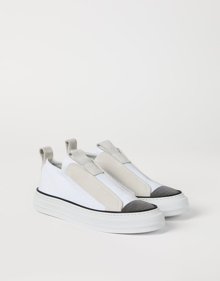 Sneakers ornée de Monile Blanc Femme - Brunello Cucinelli