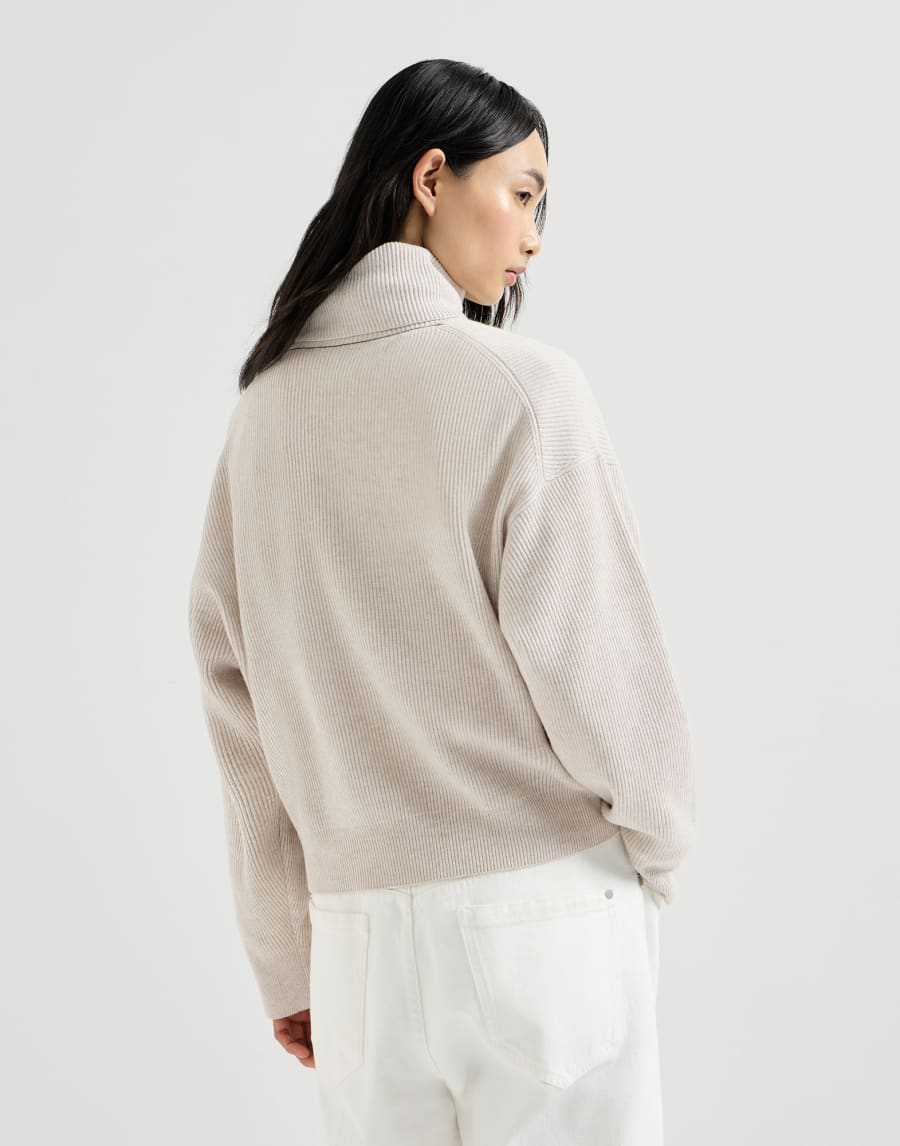 Wool, cashmere and silk sweater Cool Beige Woman - Brunello Cucinelli