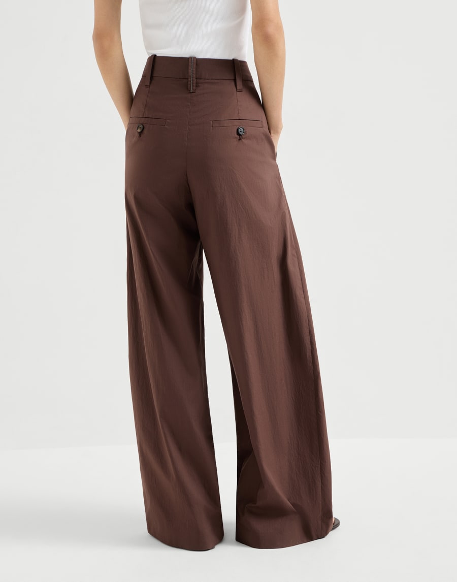 Pantalón Wide Cacao Mujer - Brunello Cucinelli