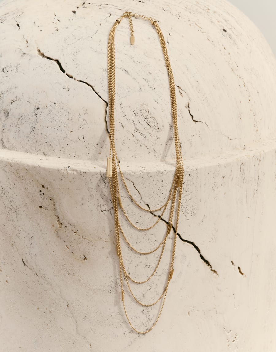 18k Gold necklace with 0.015ct Diamond Gold Woman - Brunello Cucinelli