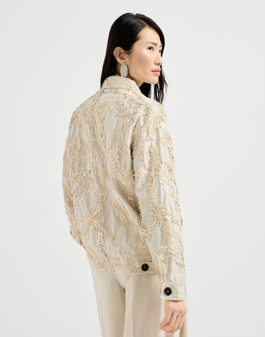Outerwear Dazzling Seabed Embroidery Beige Donna - Brunello Cucinelli