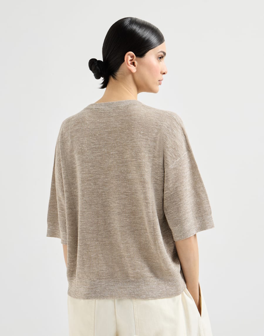 Sparkling linen sweater Beige Woman - Brunello Cucinelli