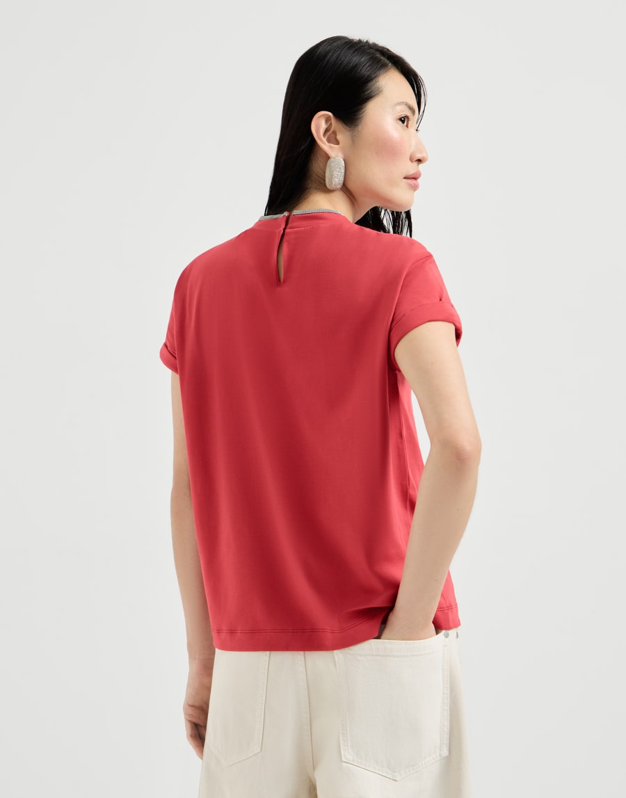 精致假两件T恤 红色 女款 - Brunello Cucinelli