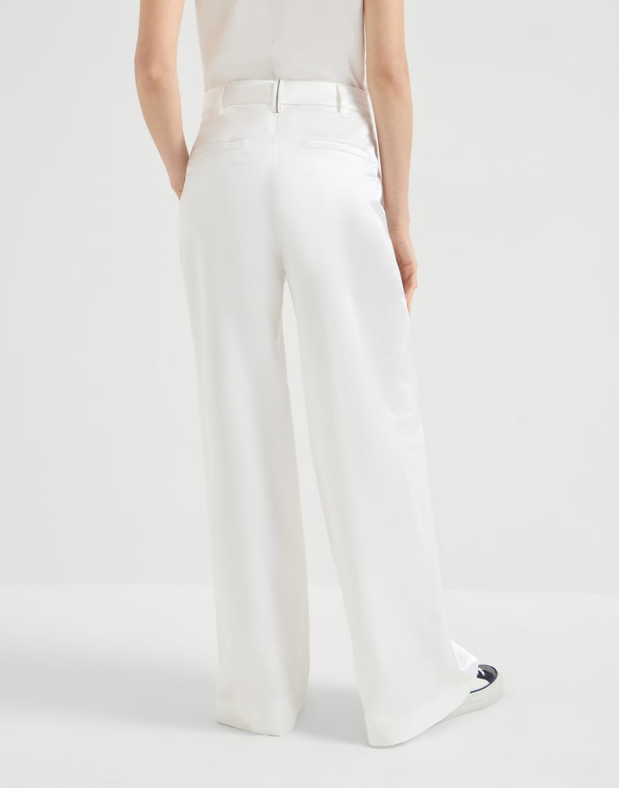Pantalon Loose Pleated Blanc Femme - Brunello Cucinelli