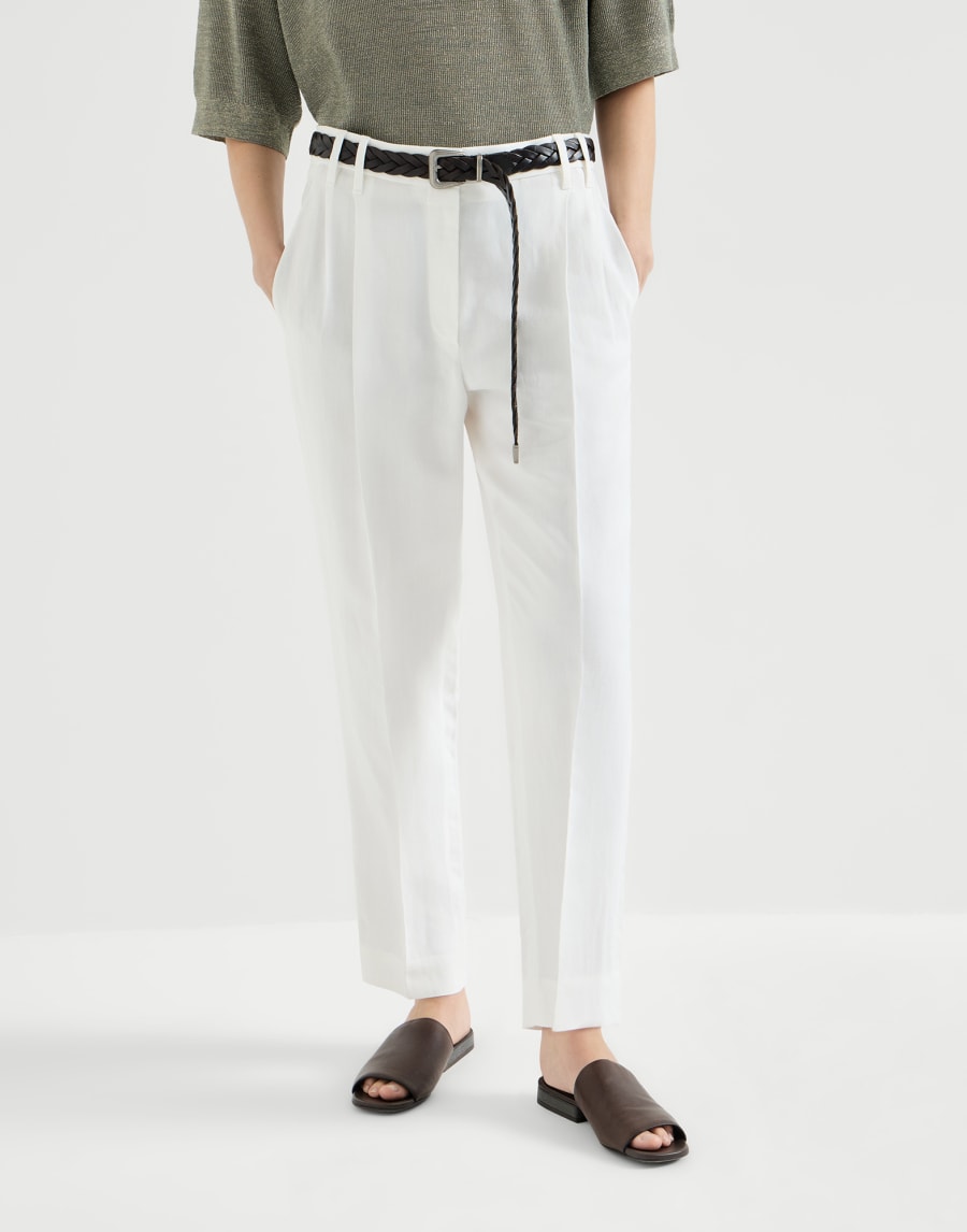Pantalón Slouchy Blanco Mujer - Brunello Cucinelli