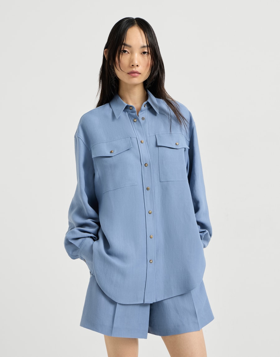 Chemise en sergé Fluid Azur Femme - Brunello Cucinelli