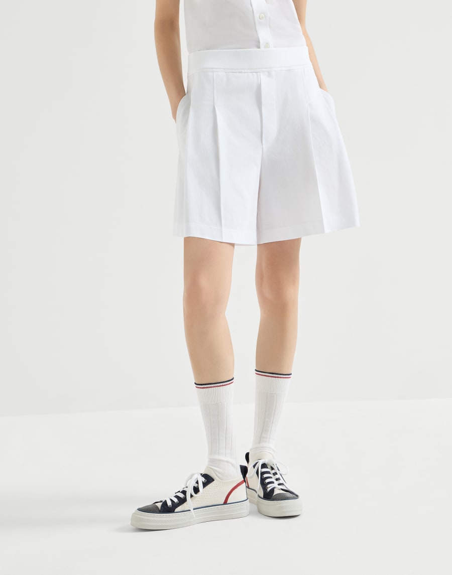 Piqué shorts White Woman - Brunello Cucinelli