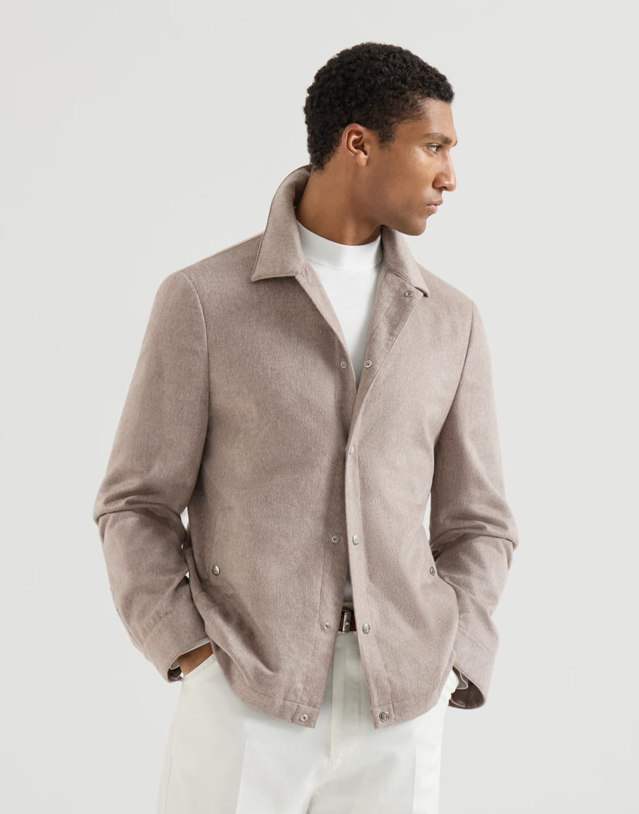 Jacke aus Flanell Hellbraun Herren - Brunello Cucinelli