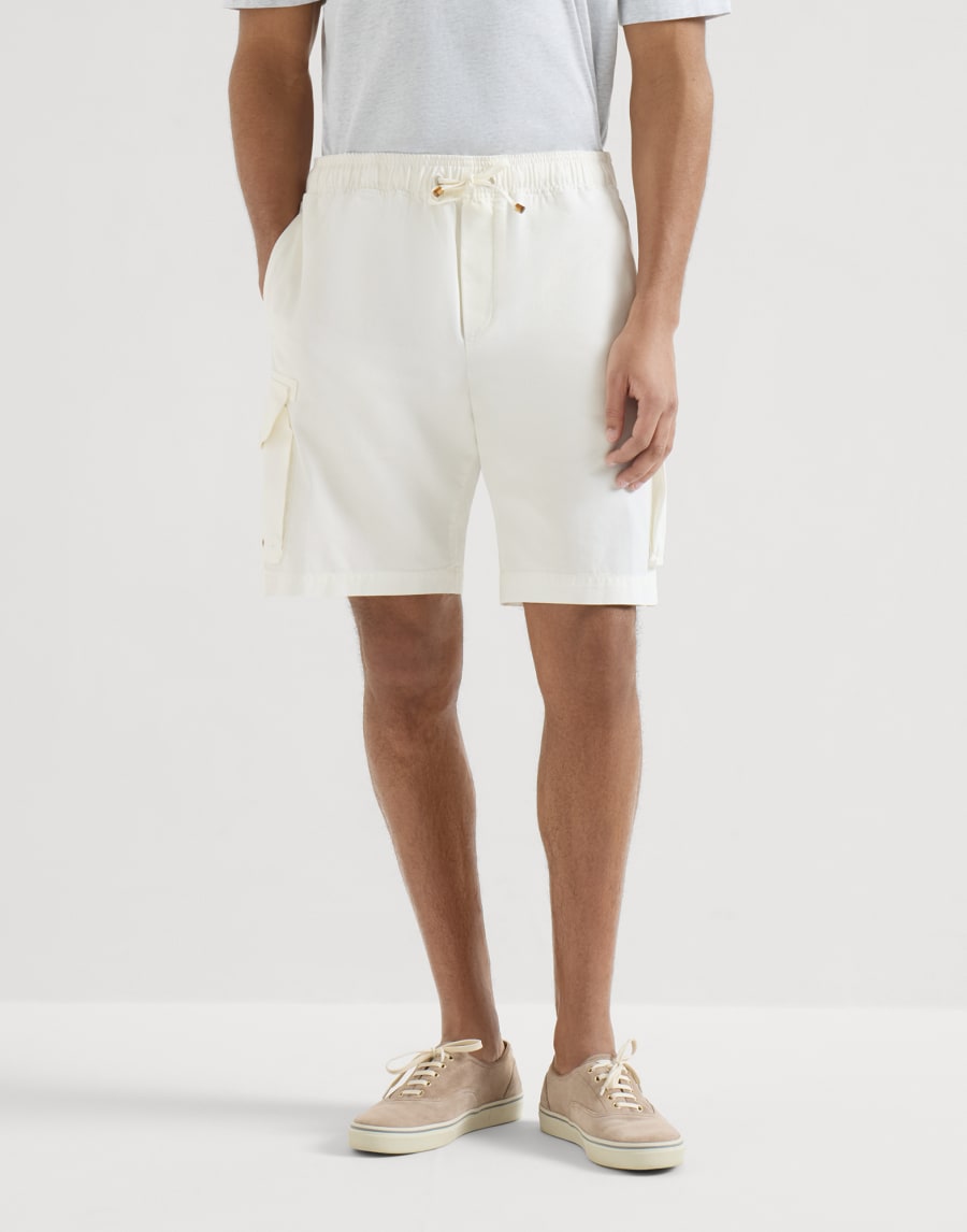 ギャバジン バミューダパンツ スノー メンズ - Brunello Cucinelli