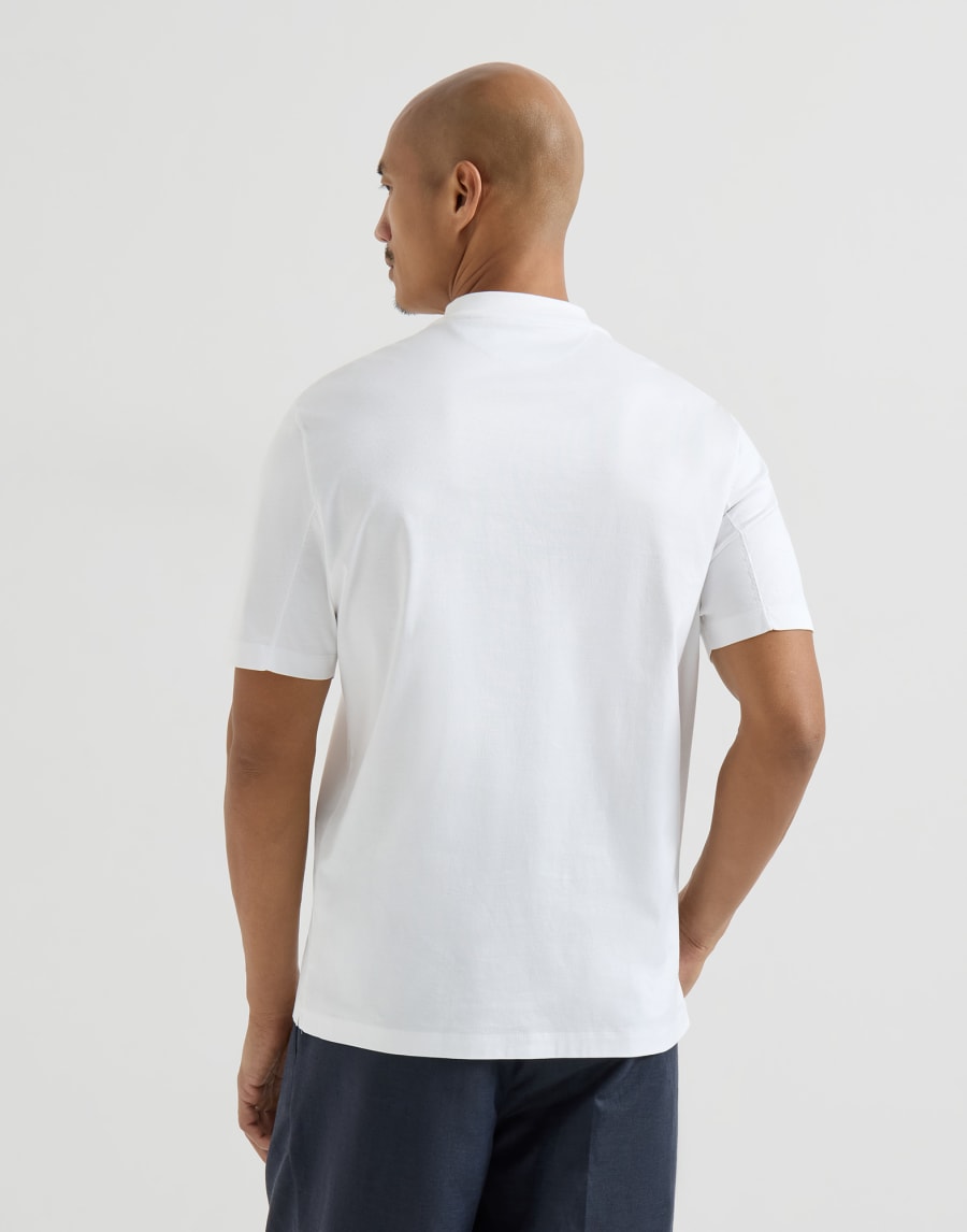 Cotton jersey V-neck T-shirt White Man - Brunello Cucinelli