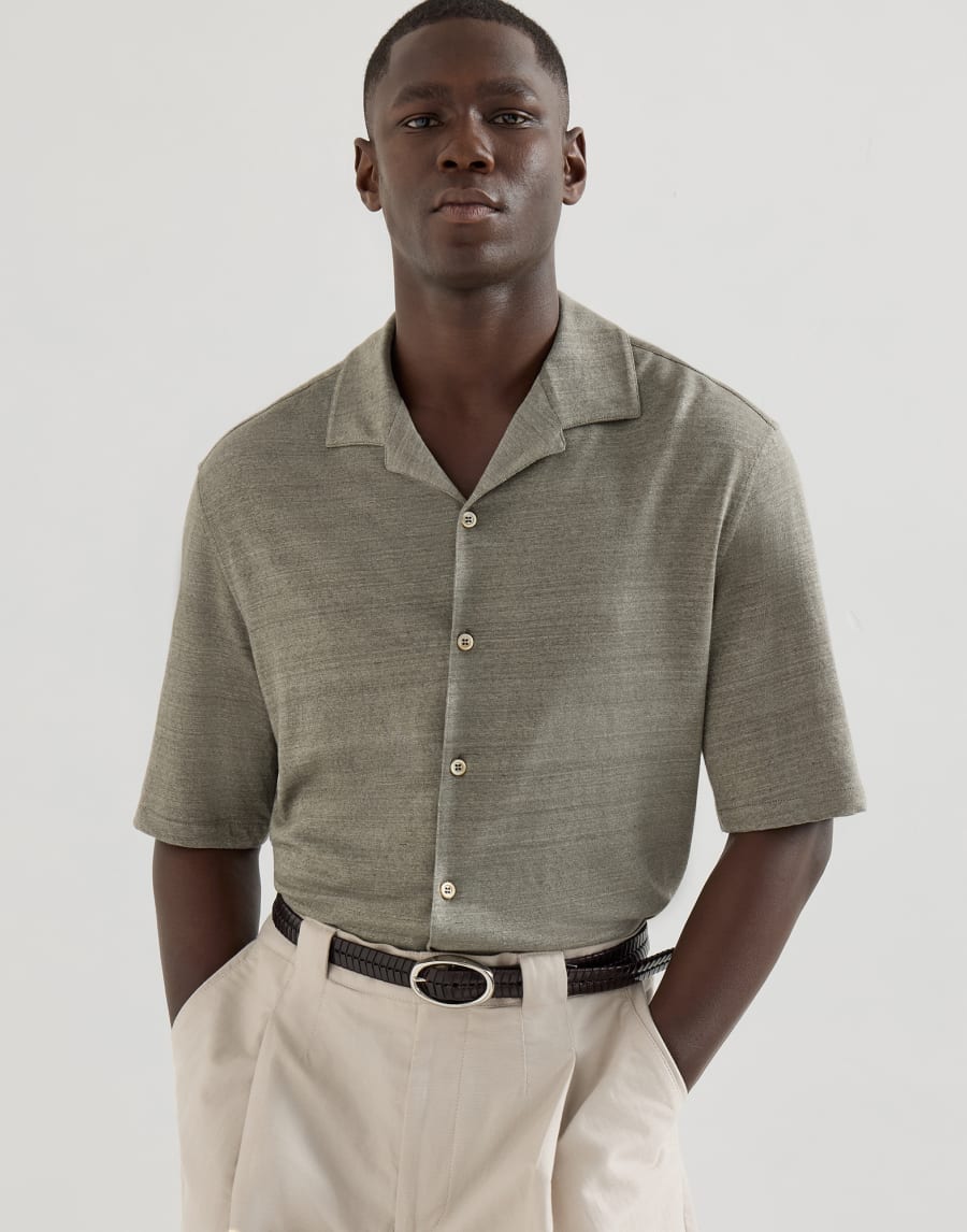Jersey shirt Khaki Man - Brunello Cucinelli