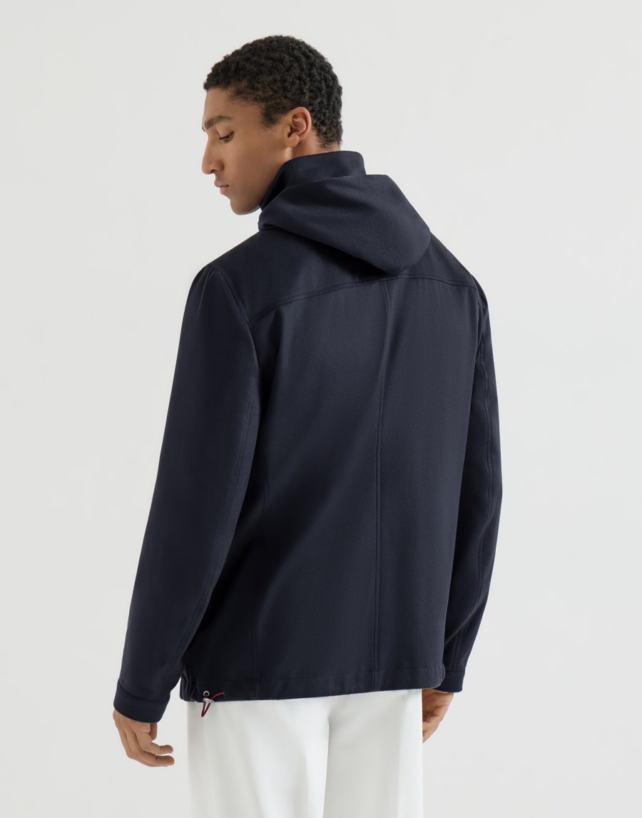 Biker en franela ligera de cachemir Azul Aviación Hombre - Brunello Cucinelli