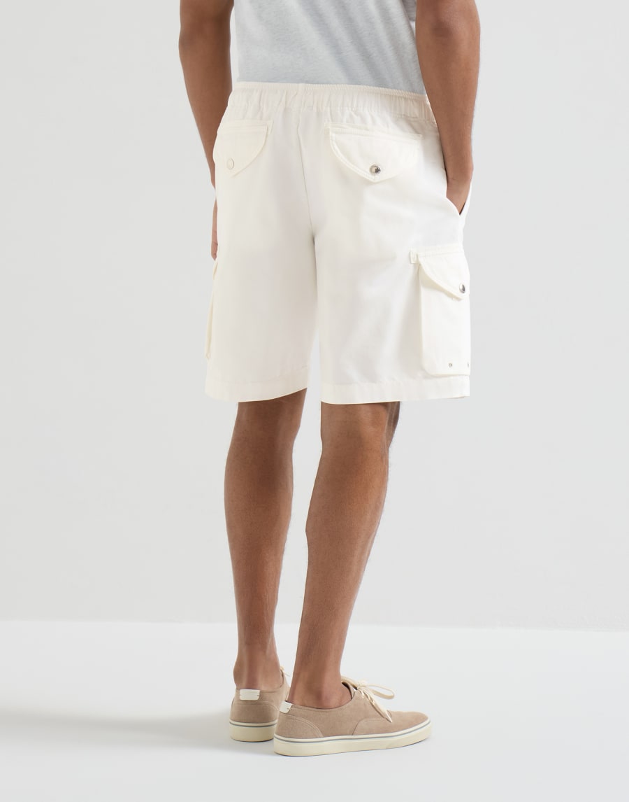 ギャバジン バミューダパンツ スノー メンズ - Brunello Cucinelli