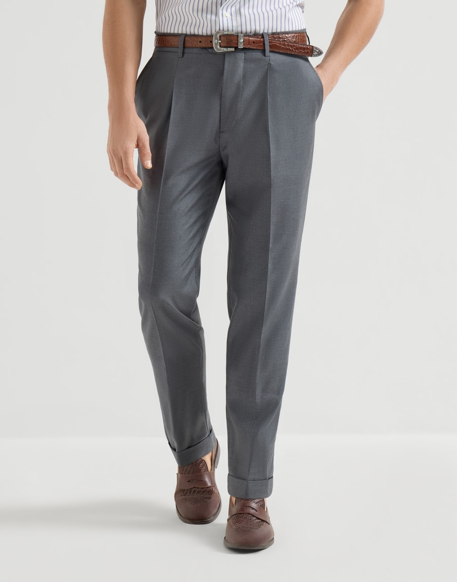 バージンウール フォーシーズン バタヴィアツイル パンツ ミディアムグレー メンズ - Brunello Cucinelli