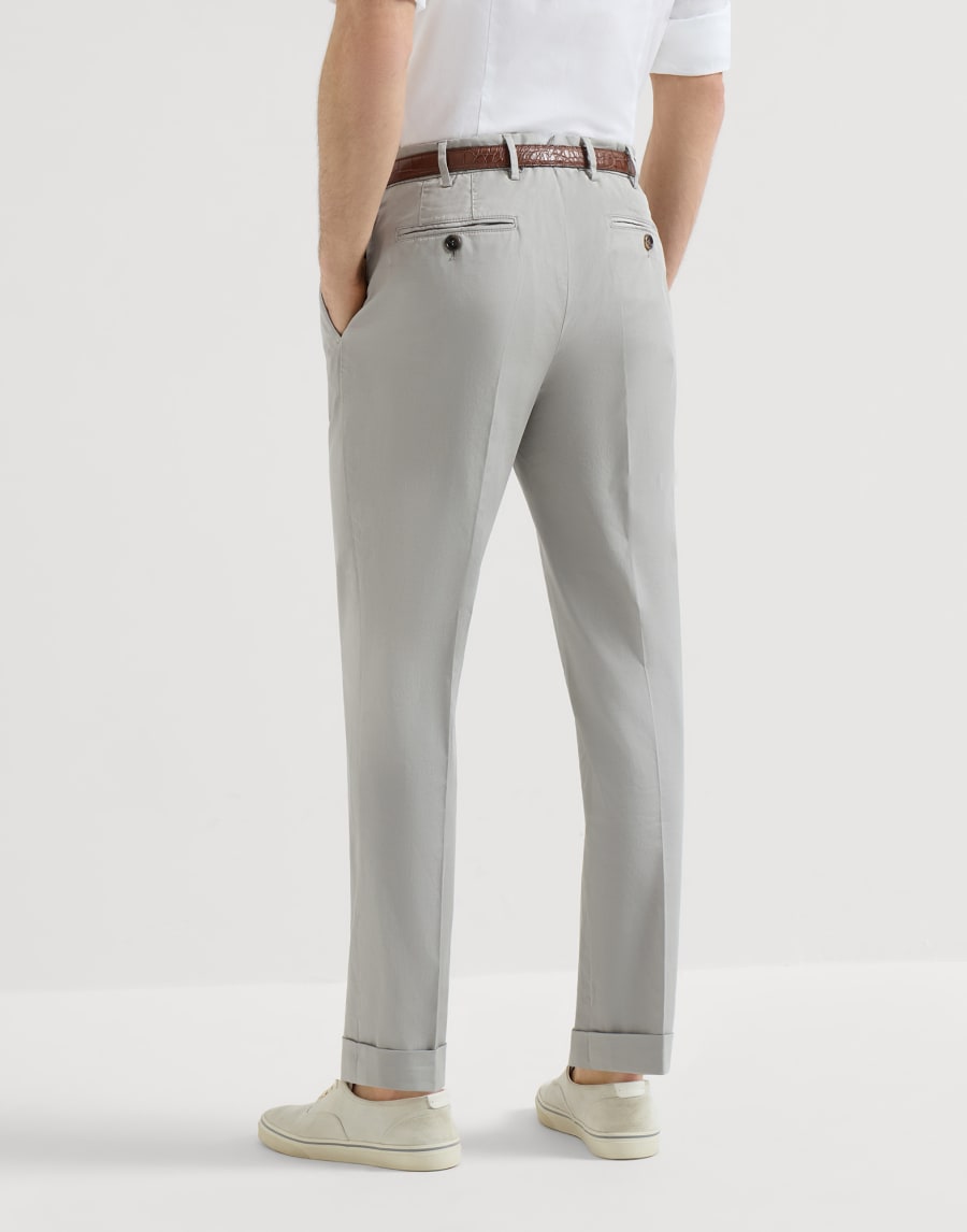 Pantalone in gabardina comfort Khaki Uomo - Brunello Cucinelli