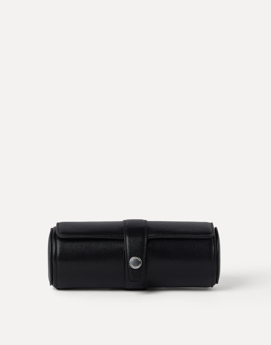 Porte-montres en nubuck grainé Noir Homme - Brunello Cucinelli