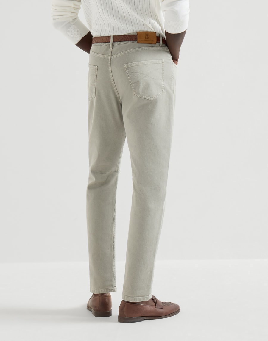 Pantalone in denim tinto capo Khaki Uomo - Brunello Cucinelli