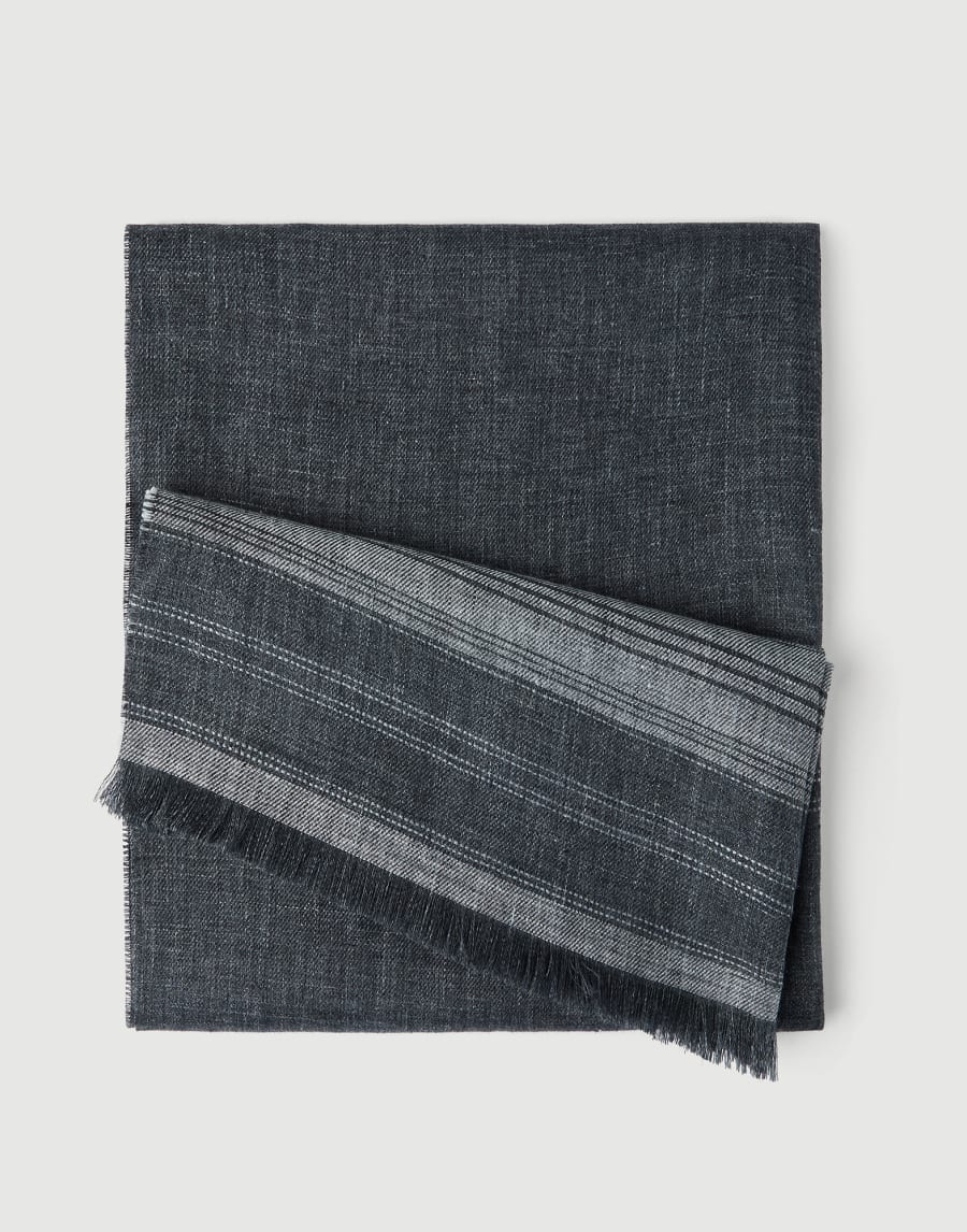 Linen scarf Anthracite Man - Brunello Cucinelli