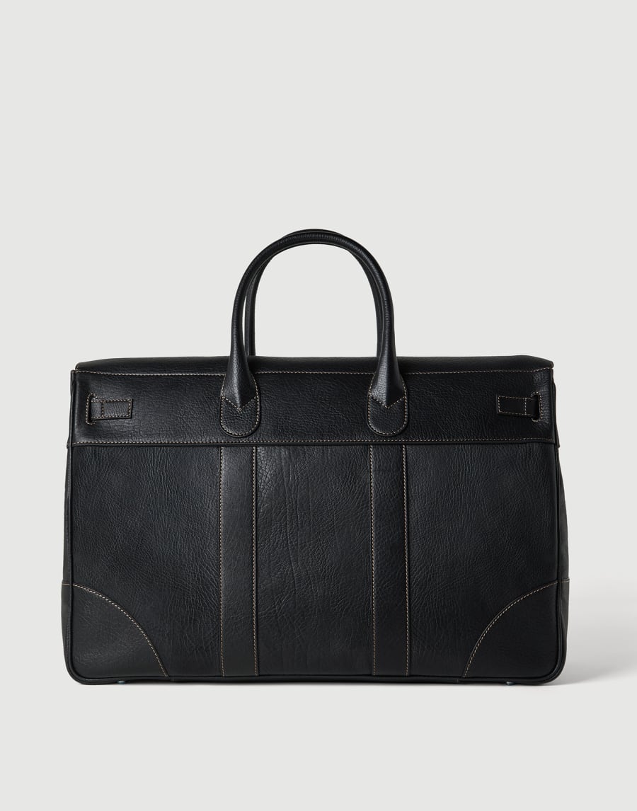 Grained calfskin country bag Black Man - Brunello Cucinelli