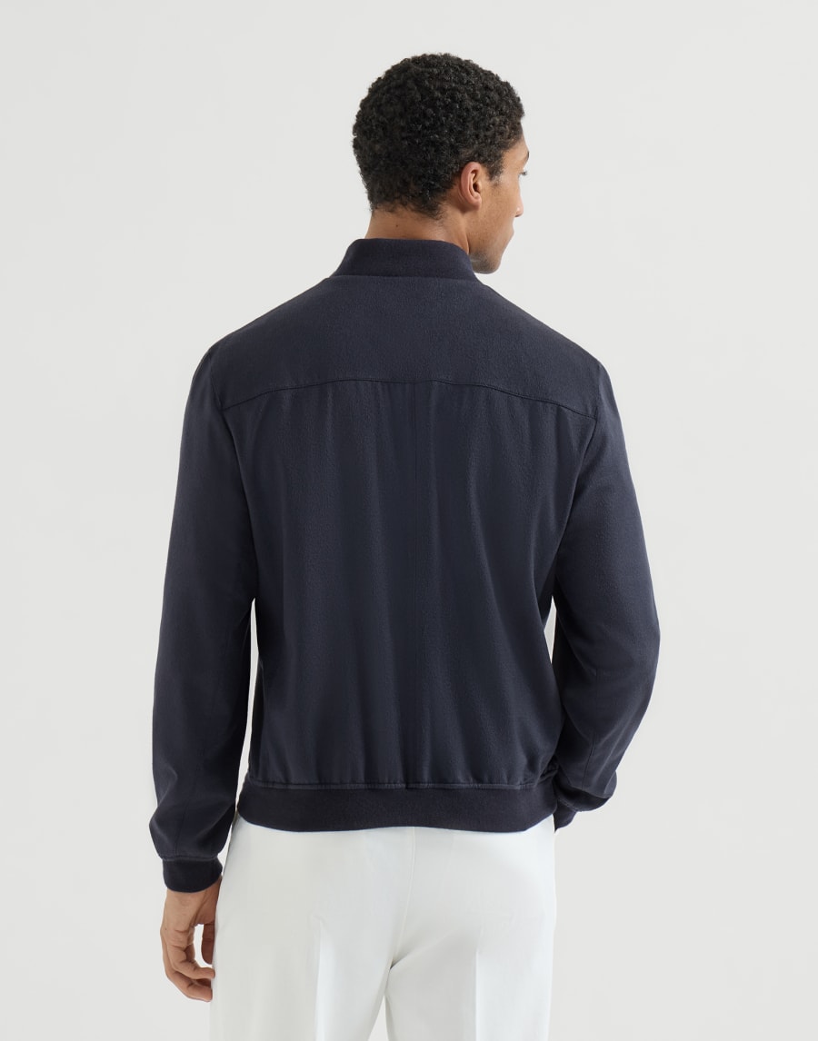 Бомбер из легкой кашемировой фланели Темно-Синий Мужчина - Brunello Cucinelli