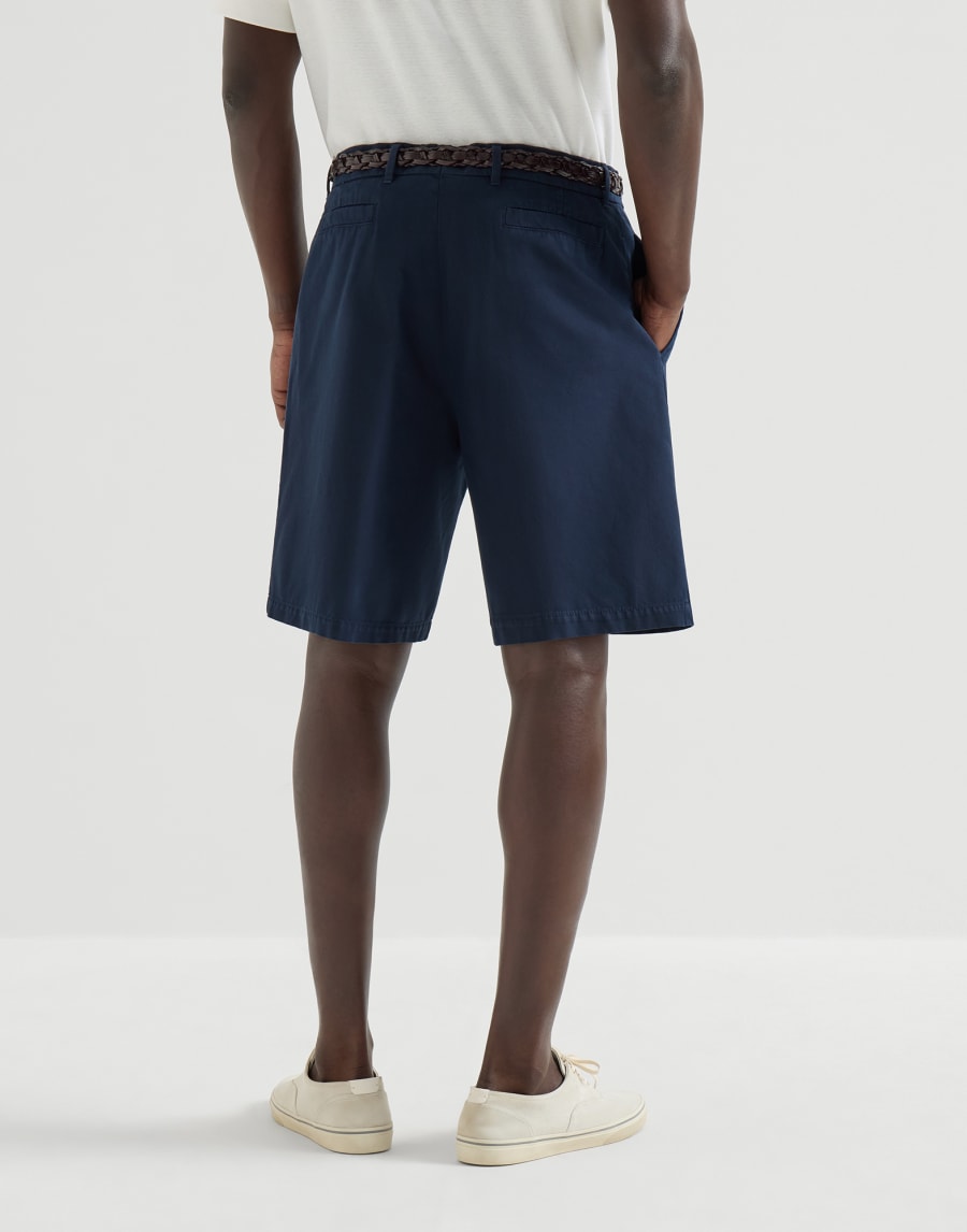 ガーメントダイ バミューダパンツ ネイビーブルー メンズ - Brunello Cucinelli