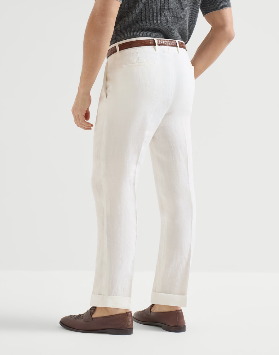 Gabardine garment dyed trousers Snow Man - Brunello Cucinelli