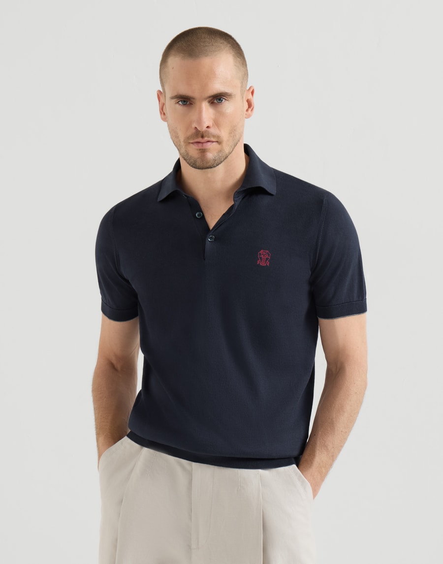 Polo in maglia leggera Blu Navy Uomo - Brunello Cucinelli