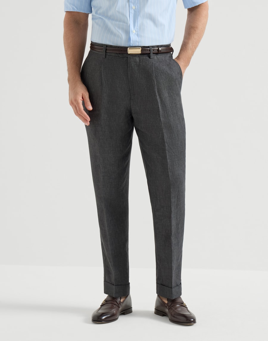 ウォッシュドリネンクロス トラウザーズ アントラサイト メンズ - Brunello Cucinelli