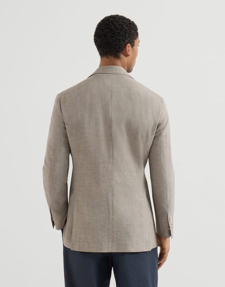 Wool fresco blazer Brown Man - Brunello Cucinelli