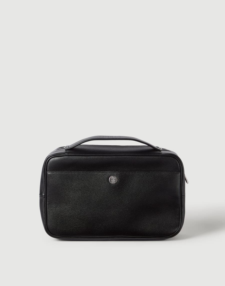 Trousse de toilette en cuir grainé Noir Homme - Brunello Cucinelli