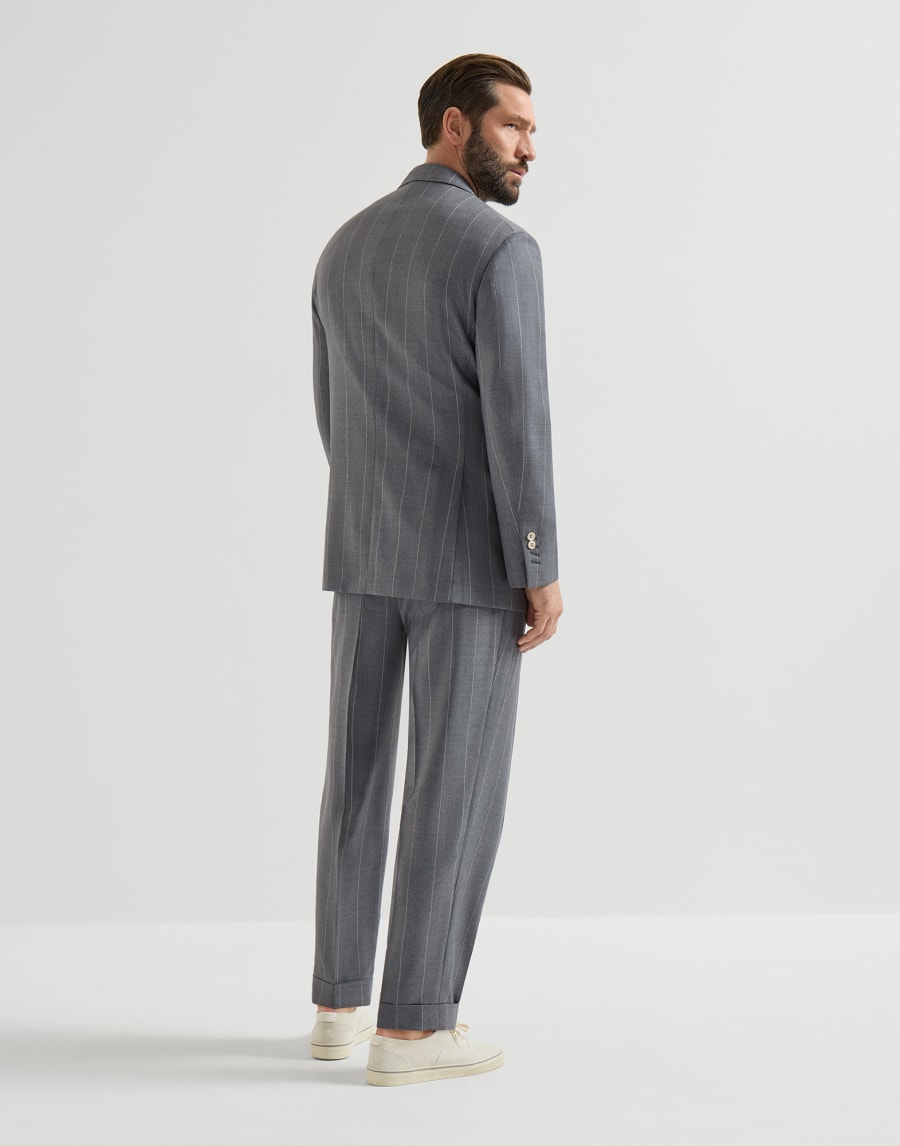 初剪羊毛料西装套装 中灰 男款 - Brunello Cucinelli