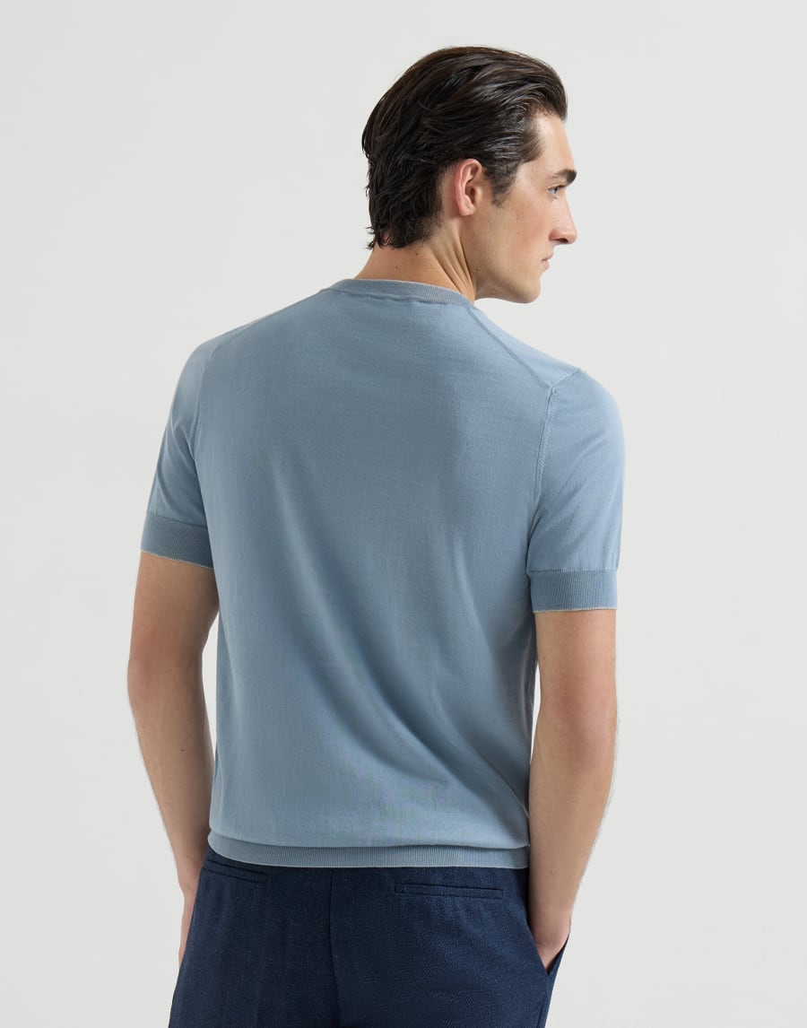 T-Shirt aus Baumwolle Schiefergrau Herren - Brunello Cucinelli