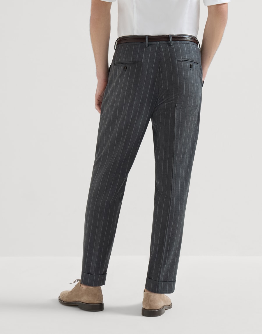 Wide chalk stripe trousers Grey Man - Brunello Cucinelli