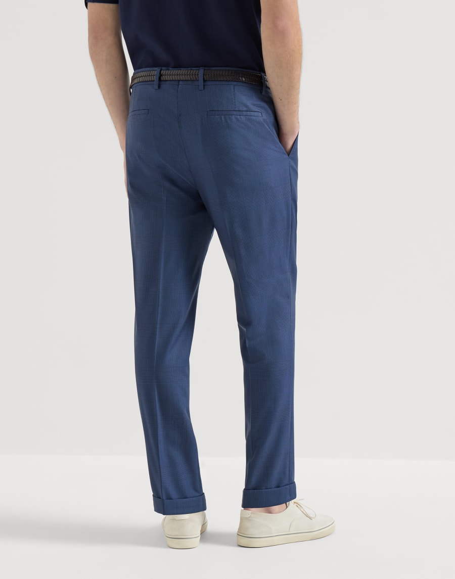 Pantalone Principe di Galles Blu Uomo - Brunello Cucinelli