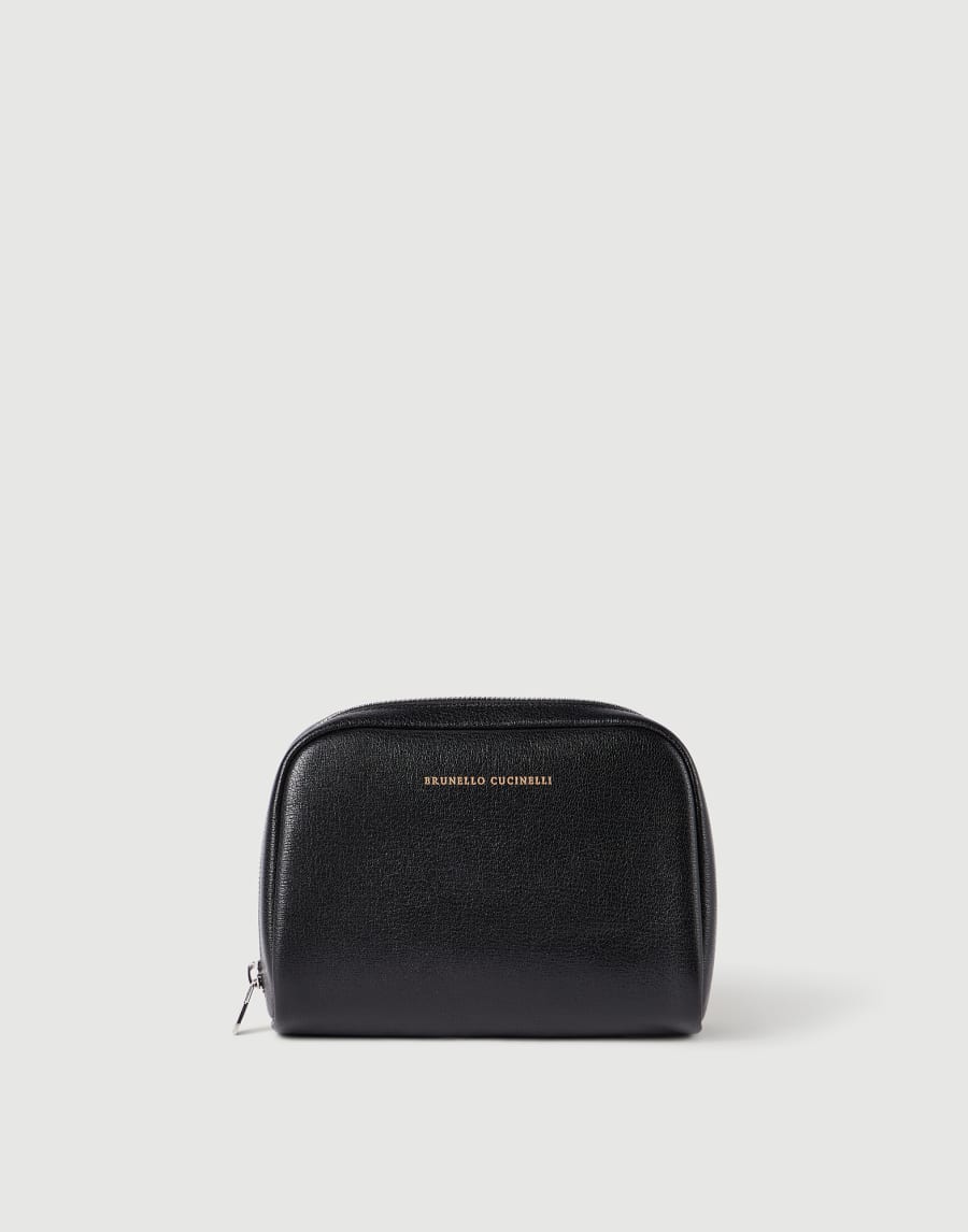 Trousse de toilette slim en cuir grainé Noir Homme - Brunello Cucinelli