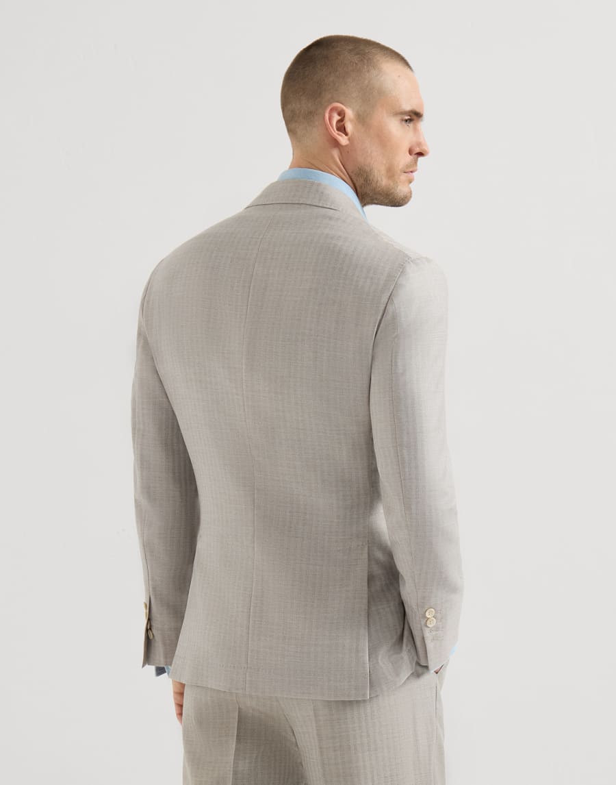 Chevron deconstructed blazer Light Grey Man - Brunello Cucinelli